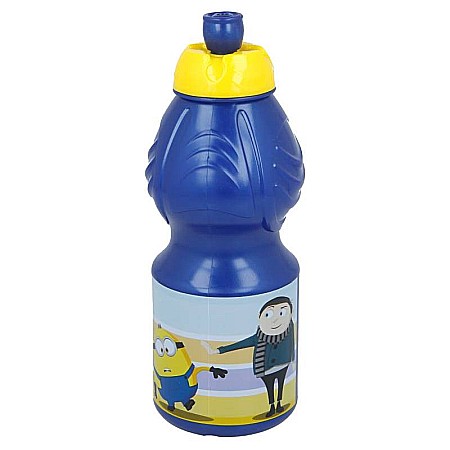 Copii - Sticlă sport, plastic, pentru apă, Minions II, 400ml Albastru