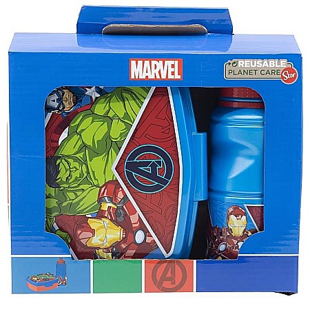 Sticle pentru lichide - Set cutie sandwich și sticlă pentru lichide, 400 ml, multicolor, Heraldic Army, Avengers, Marvel
