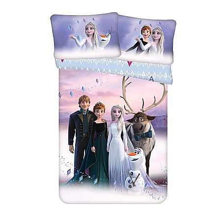 Set lenjerie pat copii, multicolor, 2 piese, 100% bumbac, 100x135 cm, 40x60, Elements, Frozen, Disney [0]