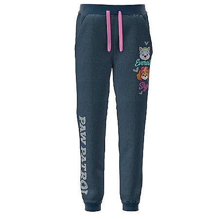 Copii - Pantaloni trening fete, albaștri, 100% bumbac, buzunare laterale, Paw Patrol