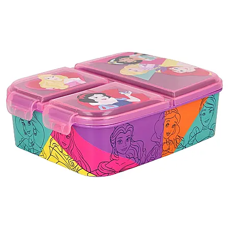 Copii - Cutie sandwich, multicompartimente, multicolor, fără BPA, Princess, Disney