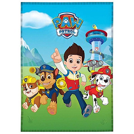 Textile - Păturică bebe Paw Patrol Funday, 100x140cm, albastru cu roșu