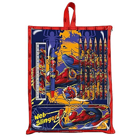 Accesorii școlare - Set rechizite, 12 piese, multicolor, Spiderman