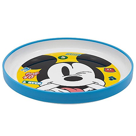 Bebeluși - Farfurie plastic, 20 cm, antiderapant, multicolor, compatibil cu microunde, fără BPA, Fun, Mickey Mouse