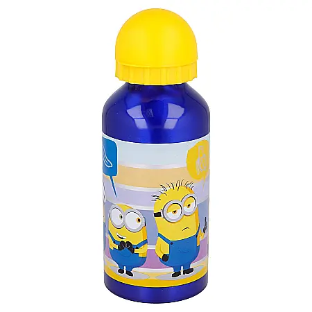 Sticle pentru lichide - Sticlă de apă, pentru copii, din aluminiu, cu model Minions 2, 400 ml