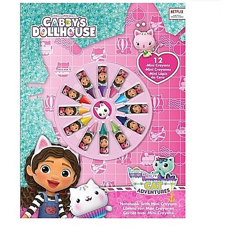 Rechizite - Set de colorat Gabby's Dollhouse, Euroswan, 12 mini creioane, 28x21x1.5cm