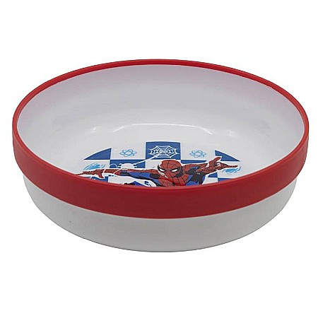 Bebeluși - Bol plastic, 14 cm, antiderapant, multicolor, compatibil cu microunde, fără BPA, Arachnid, Spiderman