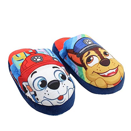 Papuci și botoșei copii - Papuci băieți, plușați, multicolor, talpă antiderapantă, Paw Patrol