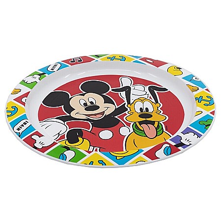 Farfurie plastic, multicolor, pentru copii, fără BPA, ce poate fi utilizată și la microunde, 23 cm, Better Together, Mickey Mouse [1]