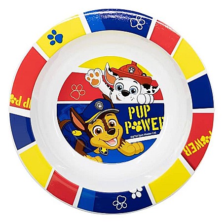Copii - Bol plastic, multicolor, pentru copii, fără BPA, ce poate fi utilizat și la microunde, 16 cm, Pup Power, Paw Patrol