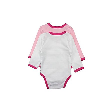 Set două body-uri copii, 100% bumbac, alb/roz, Lee Cooper [3]