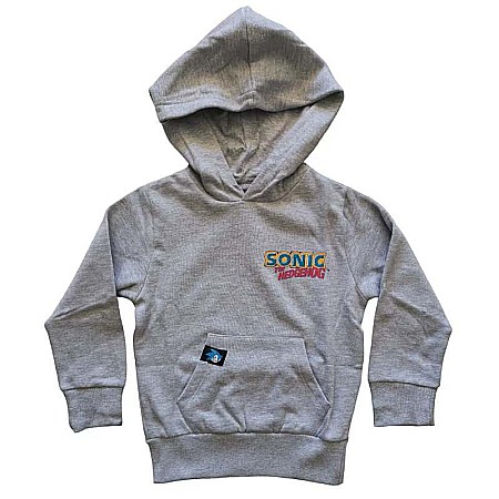 Hanorac băieți cu buzunare frontale și glugă, 100% bumbac, gri, Sonic [1]