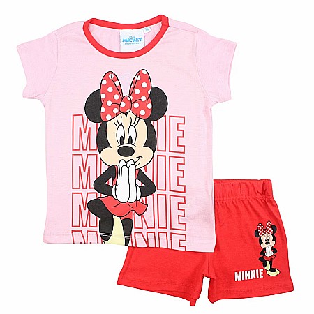Copii - Pijamale copii cu mânecă scurtă, bumbac, multicolor, Happy, Minnie Mouse, Disney