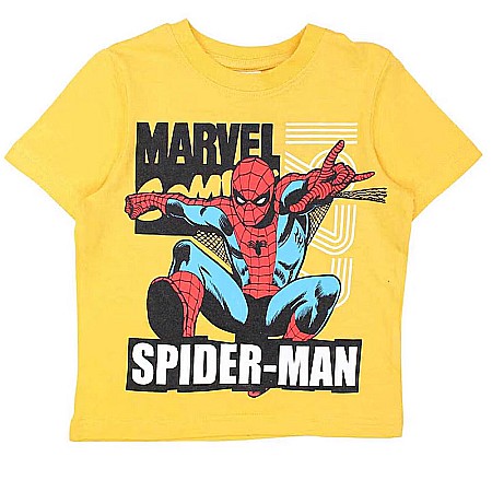 Tricouri copii - Tricou copii 100% bumbac, galben, Spiderman