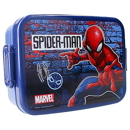 Cutii sandwich - Cutie sandwich multicolor, fără BPA, cu garnitură și închidere ermetică, 16x13x5 cm, Spiderman