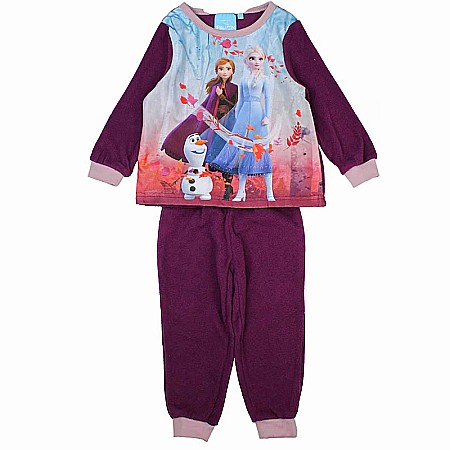 Pijamale maneca lunga - Pijamale copii cu mânecă lungă, polar, mov, Frozen