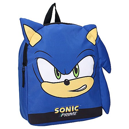 Ghiozdane și Rucsacuri - Rucsac 3D, 32x26x11 cm, albastru, cu bretele ajustabile și căptușite, Sonic Fluffy Friends