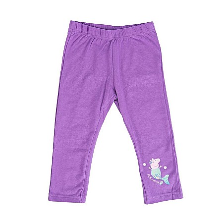 Pantaloni și treninguri copii - Pantaloni pentru fete trei sferturi mov Peppa Pig