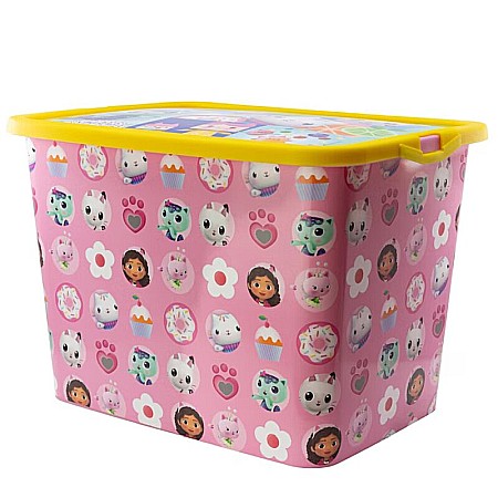 Copii - Cutie pentru depozitare, din plastic, cu capac, 23 L, multicolor, 40x27x29 cm, Gabby's Dollhouse