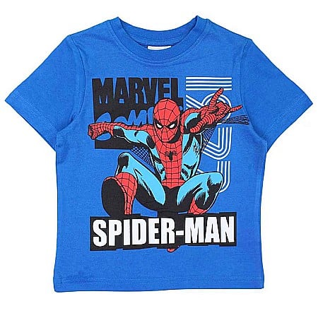 Tricouri copii - Tricou copii 100% bumbac, albastru, Spiderman