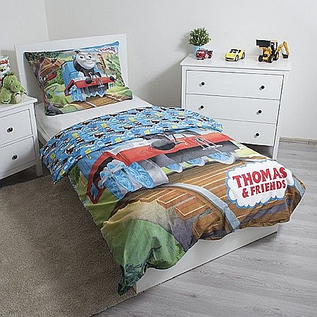Set lenjerie pat copii, multicolor, 2 piese, 100% bumbac, 140×200 cm, 70×90, Thomas &amp; Friends, 04 [2]