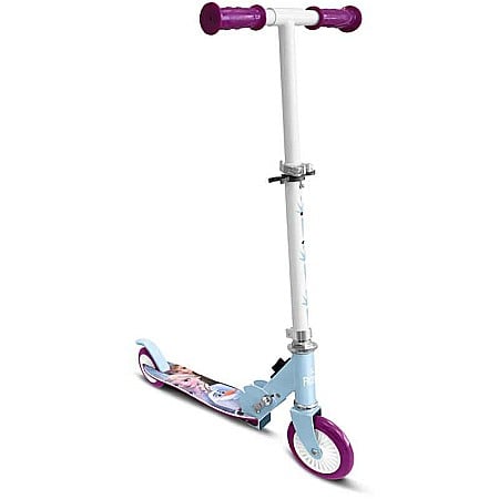 Trotinete - Trotinetă pliabilă cu 2 roți 3 ani +, sarcina maximă 50 kg, rulmenți ABEC 5, multicolor, ghidon ajustabil, mânere pliabile, platforma antiderapantă, frână posterioară cu piciorul, Frozen