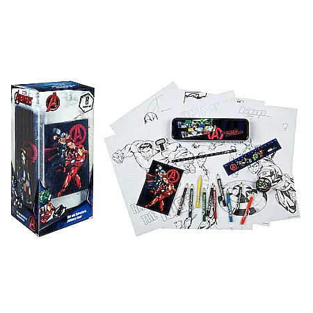 Rechizite - Set creativ pentru desenat și colorat, 25 piese, Avengers