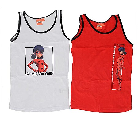 Lenjerie intimă și șosete - Set două maiouri multicolor, 100% bumbac, Best, Miraculous LadyBug.