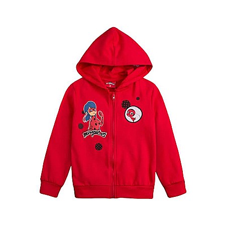 Copii - Hanorac fetițe, 100% bumbac, roșu, Miraculous LadyBug