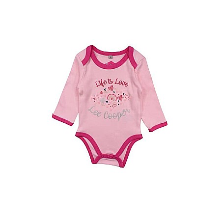 Set două body-uri copii, 100% bumbac, alb/roz, Lee Cooper [1]