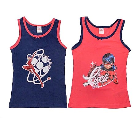 Copii - Set două maiouri multicolor, 100% bumbac,  Miraculous LadyBug