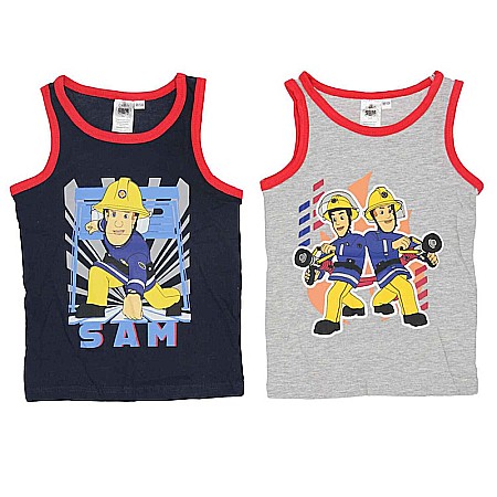 Copii - Set două maiouri multicolor, 100% bumbac,  Fireman Sam