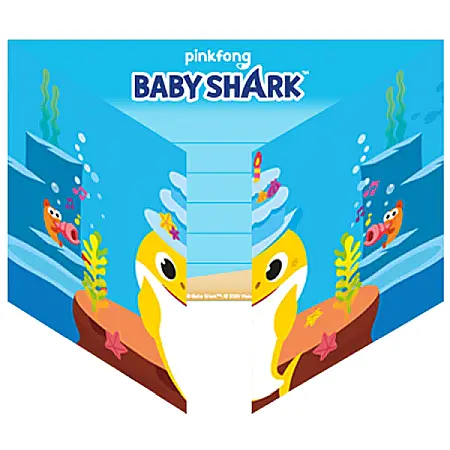 Articole pentru petrecere - Set 8 invitații la petrecere multicolor Baby Shark