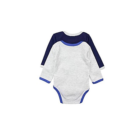 Set două body-uri copii, 100% bumbac, gri/albastru, East London, Lee Cooper [2]