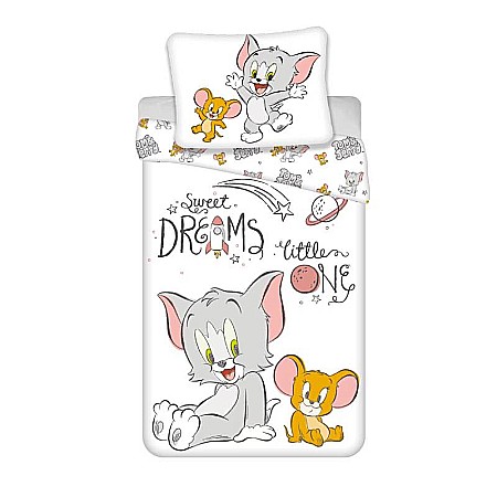 Set lenjerie pat 3 piese, 100x135,90x200,40x60, multicolor, 100% bumbac, Tom and Jerry [0]