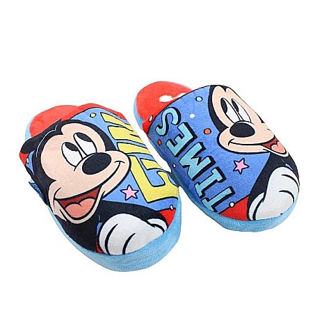 Papuci și botoșei copii - Papuci băieți, plușați, multicolor, talpă antiderapantă, Times, Mickey Mouse
