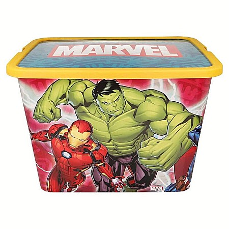 Copii - Cutie pentru depozitare, din plastic, cu capac, 23 L, multicolor, 40x27x29 cm, Marvelmania, Avengers