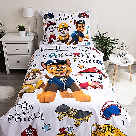 Set lenjerie pat copii, multicolor, 2 piese, 100% bumbac, 140×200 cm, 70×90, Paw Patrol, PP1070 [3]