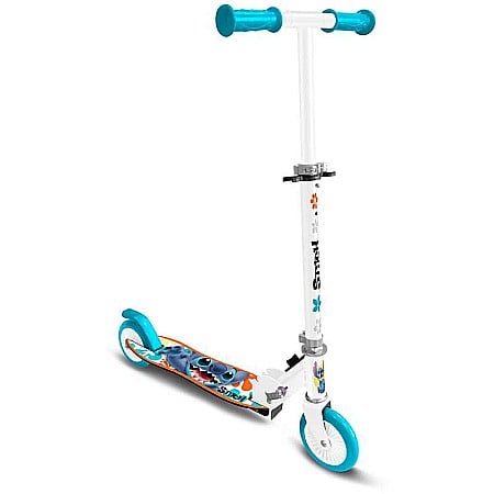 Trotinete - Trotinetă pliabilă cu 2 roți 3 ani +, sarcina maximă 50 kg, rulmenți ABEC 5, multicolor, ghidon ajustabil, mânere pliabile, platforma antiderapantă, frână posterioară cu piciorul, Stitch