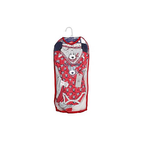 Set 4 piese, salopetă și body cu mânecă lungă, bavețică și căciulă, albastru, Lee Cooper [3]