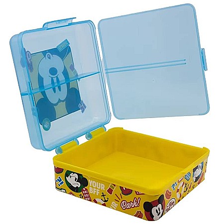 Cutie sandwich, Stor, Cu patru compartimente, Fără BPA, Fun-Tastic Square, Mickey Mouse, Plastic, Multicolor [2]