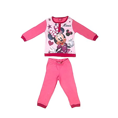 Copii - Pijamale copii cu mânecă lungă, fucsia, 100% bumbac,  Minnie Mouse