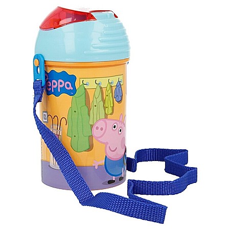 Sticle pentru lichide - Sticlă pentru apă, anticurgere, multicolor, 450 ml, fără BPA, Peppa Pig
