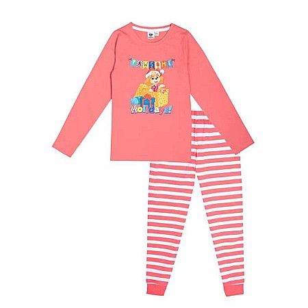 Pijamale maneca lunga - Pijama copii, cu mânecă lungă, 100% bumbac, multicolor, Paw Patrol