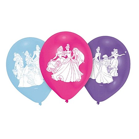 Baloane - Set 6 baloane latex Prințese Disney 22.8 cm