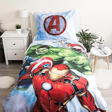 Set lenjerie pat copii, multicolor, 2 piese, 100% bumbac, Heroes, Marvel, Avengers [3]
