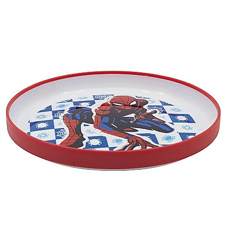 Bebeluși - Farfurie plastic, 20 cm, antiderapant, multicolor, compatibil cu microunde, fără BPA, Arachnid, Spiderman