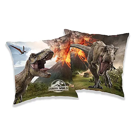 Perne decorative - Pernă multicolor cu două fețe, 40 x 40 cm, Jurassic World, Volcano