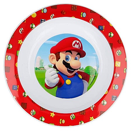 Pahare, farfurii și căni - Bol plastic, multicolor, pentru copii, fără BPA, ce poate fi utilizat și la microunde, 16 cm, Super Mario