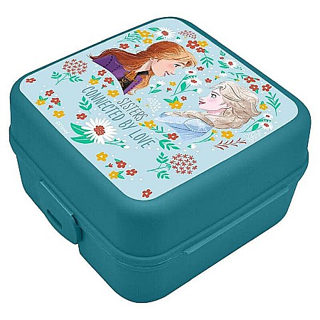 Cutii sandwich - Cutie sandwich multicompartimente Frozen Sister, 14x14x8 cm Albastru